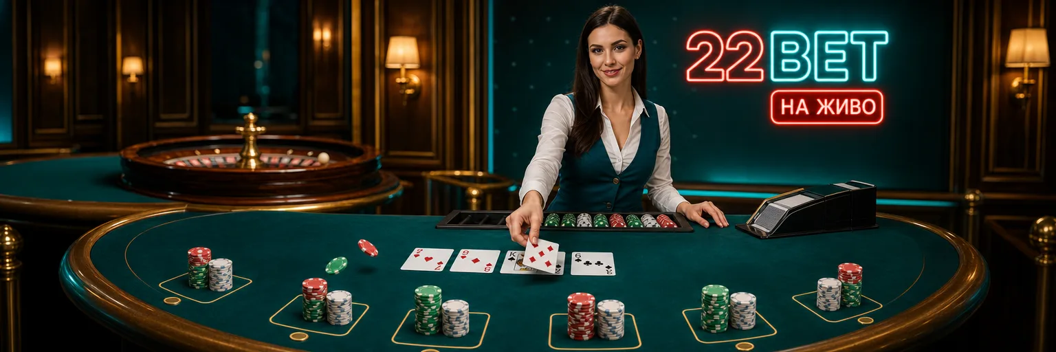 Маси на живо в 22Bet с дилъри в студио